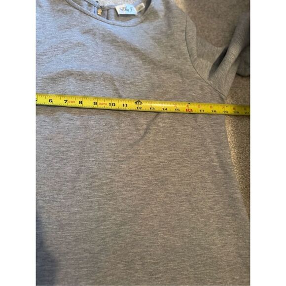 LIKE NEW Eliza J Sweatshirt Dress Women's 14 Gray Blue Striped Ruffle Flounce He - Picture 5 of 9